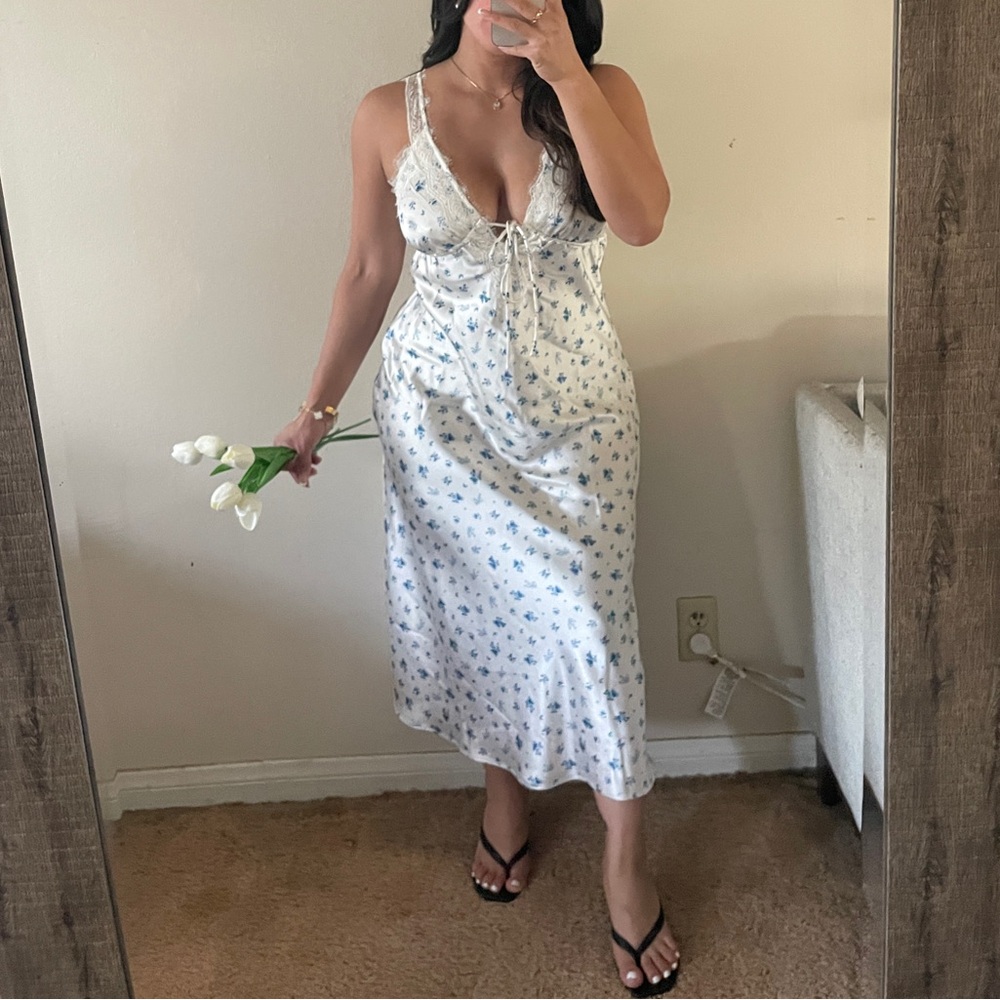 Floral White Dress